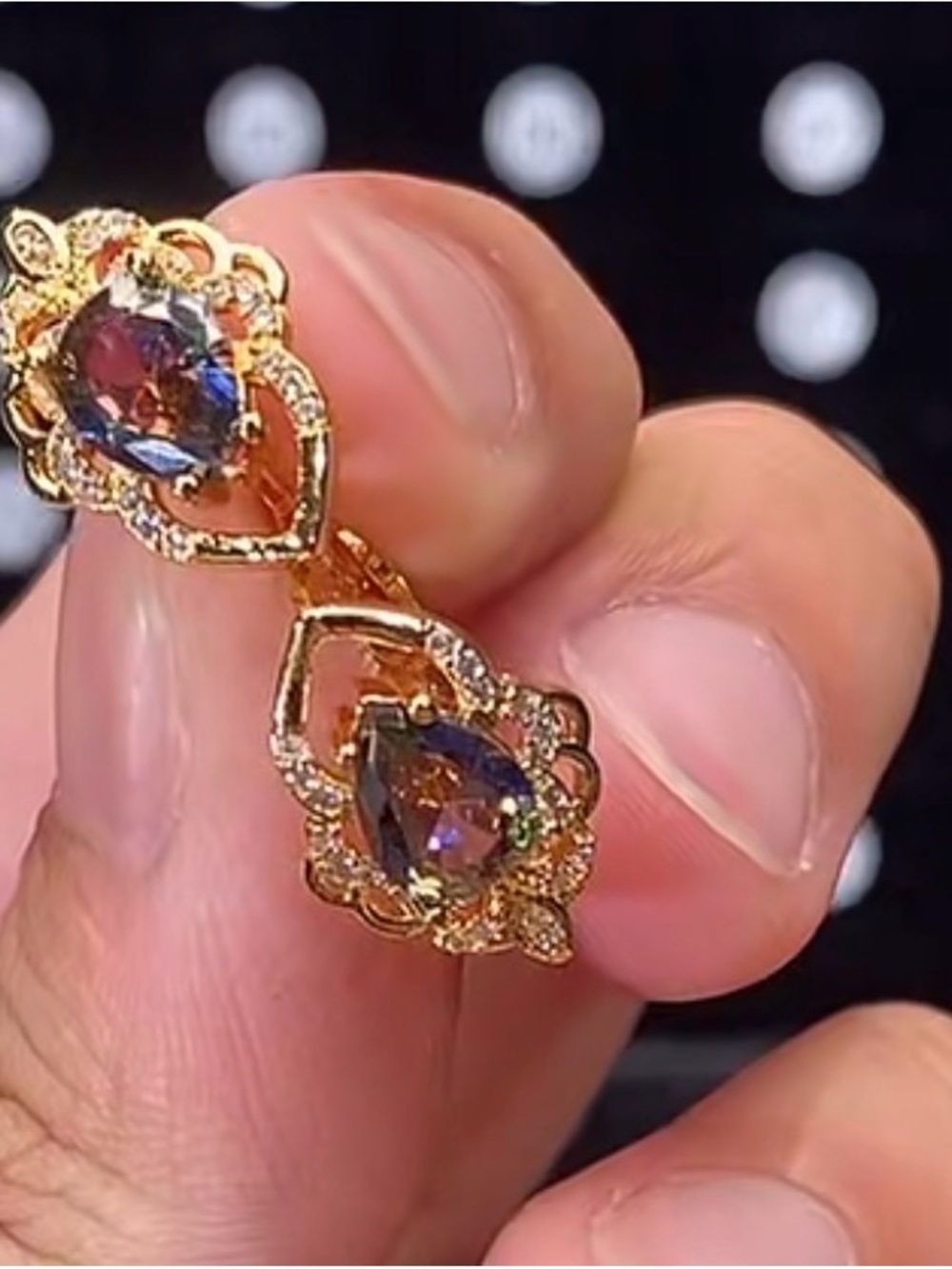 18k Gold-plated Teardrop Mystic Topaz Earrings - Elegant Women's Jewelry
